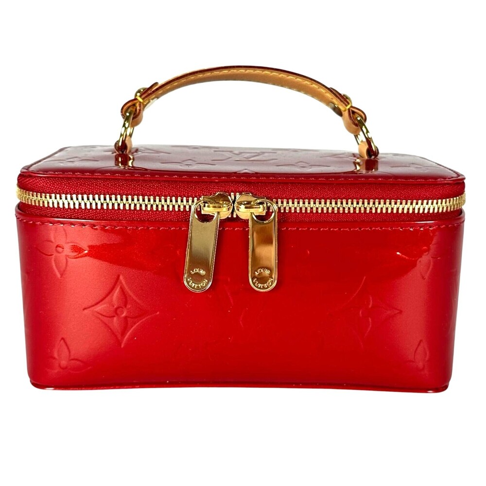 LOUIS VUITTON LV Louis Vuitton Jewelry Case M91273 Handbag Monogram Vernis Po...